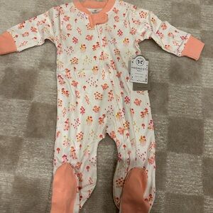 Honest Baby Kids One Piece - Pink and Orange Floral